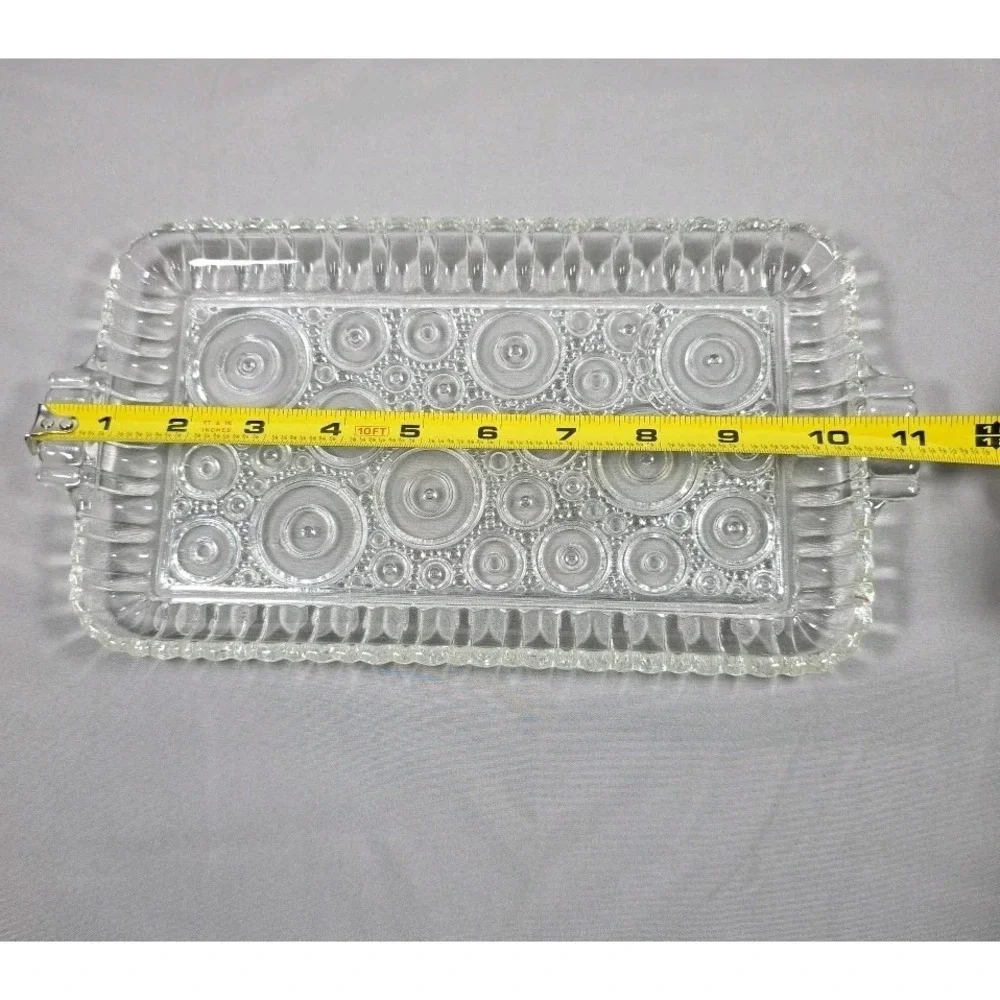 Vintage‎ Anchor Hocking Circle Bubbles Glass Luncheon Snack Tray